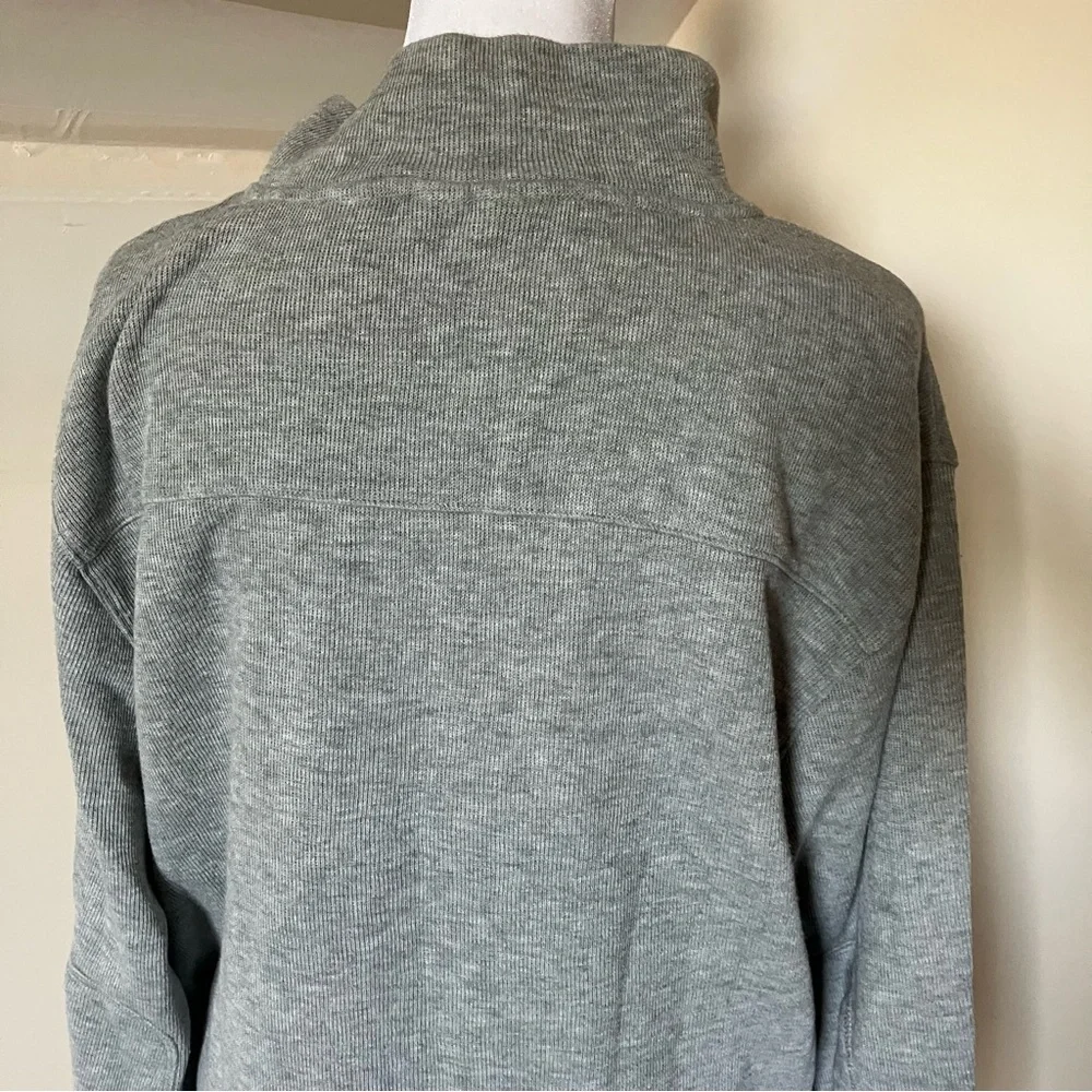 Perry Ellis Mens Gray Knit Quarter Zip Long Sleeve Sweater size Large